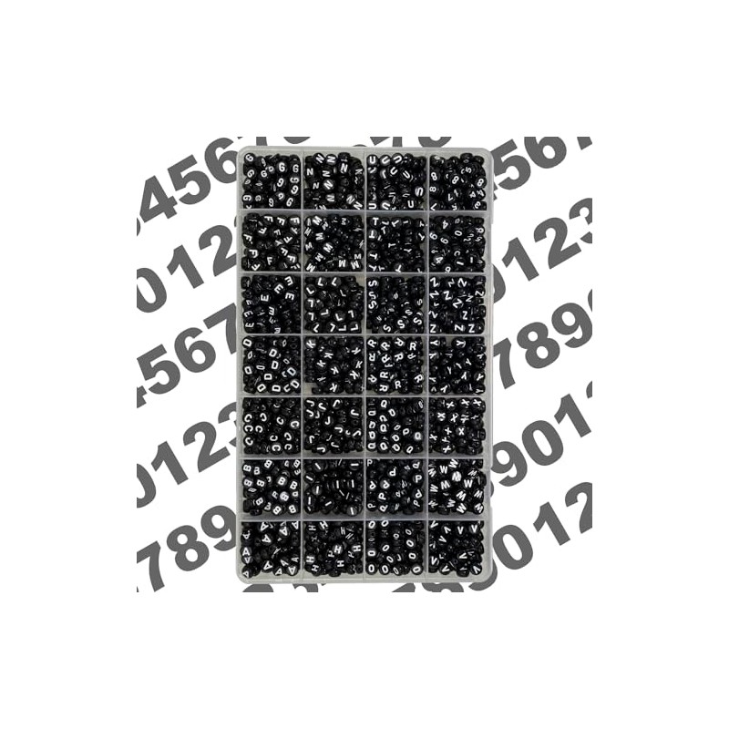 WangLaap 1450Pcs Acrylic 4x7mm Round Letter Beads Kits Alphabet A-Z