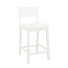 Linon White Benton Solid Rubberwood MidCentury Stool Set of 2,