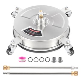 SORODO 16.5" (16.5" Pressure Washer Surface Cleaner, Power Washer Surface Cleaner w/Extension Wand & 4 Wheels,Replacement Nozzle - Powerful Pressure Washer Attachment for Patios,4000PSI)