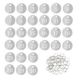 Hiitom Door Number Tag, Cloak, Double Sided, Door Number Tag, Coil Bracelet, Stainless Steel, For Business Control, Locker, Key Label Tag, Waterproof, High Temperature Resistant, Includes Key Ring