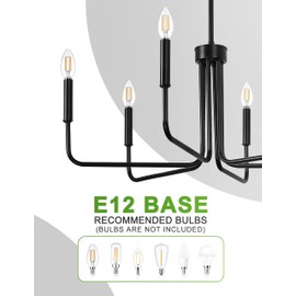 L LOHAS LED Black Chandeliers, 6-Light Black Farmhouse Chandeliers for Dining Room Light Fixture Adjustable Height, Rustic Industrial Modern Chandeliers for Living Room, Bedroom and Foyer, 28in