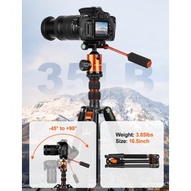 Camera Tripod, 81" Heavy Duty Aluminum Tripod for DSLR/Camera/Smartphone - with Handle, Converts to Monopod, Holds 35lbs