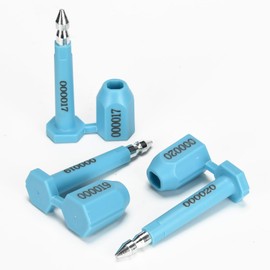 LeadSeals 20PCS Long Bolt High Security Shipping Container Seals with Print Progressive Numbering Tamper Proof Seals for Cargo Containers, Trucks, Trailers ISO 17712 Certified (Blue)