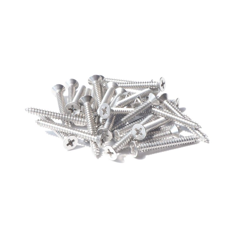 IMScrews 50pcs #8 x 1-1/2" (38mm) Stainless Flat Head Phillips