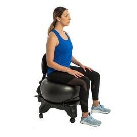 Aeromat Adjustable Active Sitting Exercise Ball Chair, Spine Support, Office Chair for prolonged Sitting, Lockable Wheels