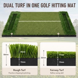 Bribay Golf Mat Dual-Turf, 6x4 ft, High Density, Practice, Two-Way