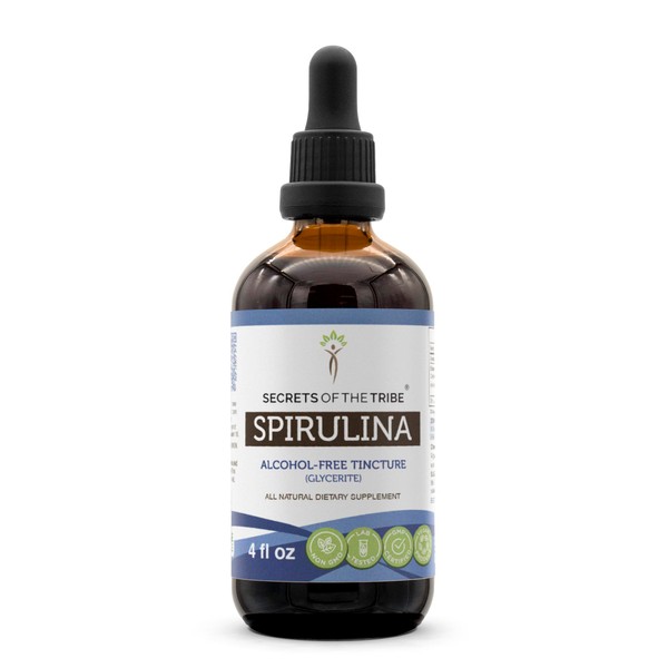 Secrets of the Tribe Spirulina Tincture Alcohol-Free Liquid Extract, Spirulina (Arthrospira Platensis) (4 FL OZ)