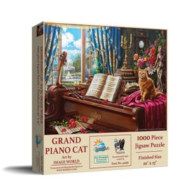 SUNSOUT INC - Grand Piano Cat - 1000 pc Jigsaw Puzzle by Artist: Image World - Finished Size 20" x 27" - MPN# 42936