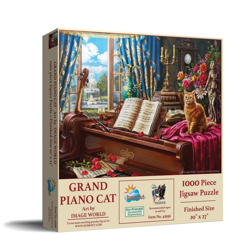 SUNSOUT INC - Grand Piano Cat - 1000 pc Jigsaw