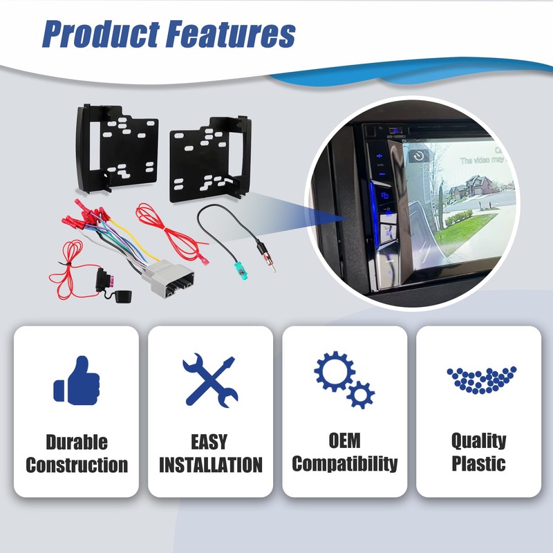 RETEPIF Double DIN Radio Installation Dash Kit with Radio Wire