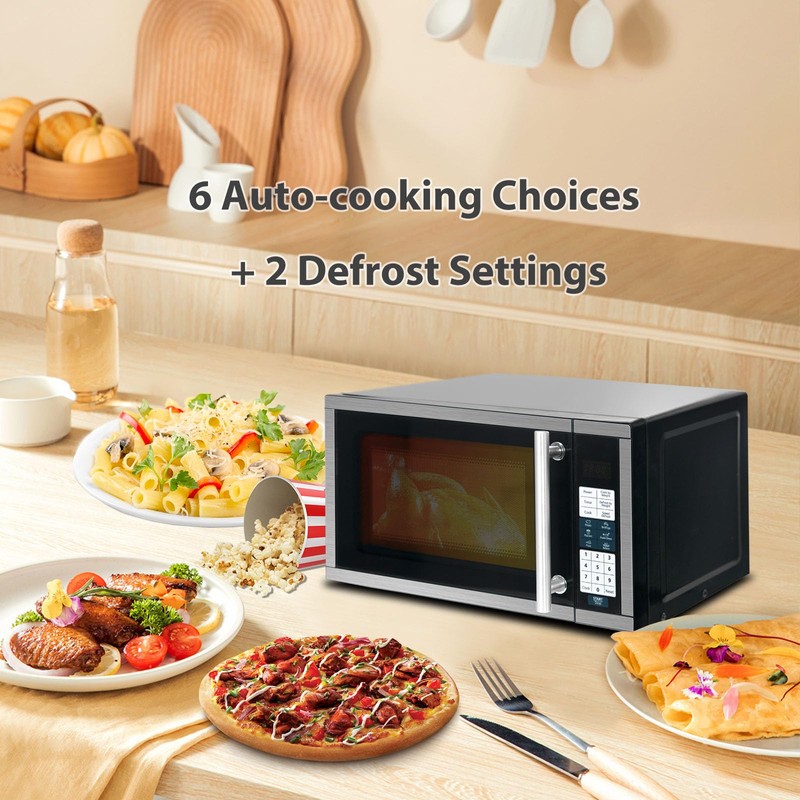 Techomey Microwave Countertop 0.7 Cu.ft. Compact Small Microwave 700W, 6