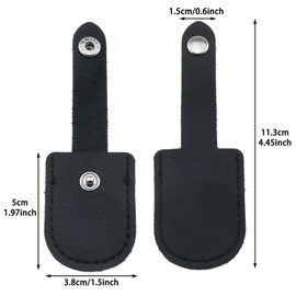 LUORNG 4PCS 50x38mm Cuticle Scissors Leather Protector Black Eyebrow Shaping Beauty Tool Protector Sewing Scissors Case Suitable for Embroidery Scissors and Tweezer