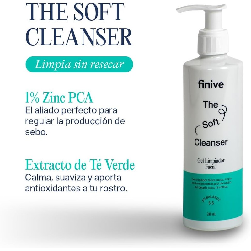 Gel Limpiador Facial, The Soft Cleanser, Para Piel Mixta a