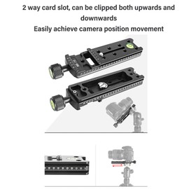 Nodal Slide Camera Rail 150 mm Quick Release Plate Clamp, Compatible with Arca Swiss, Integrated Spirit Level, Compatible with DSLR Tripod, Monopod, Ball Head