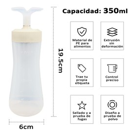 JMHRJKL Botella de Exprimida para Condimentos, 4 Pcs Botellas de Plástico para Condimentos de Exprimible con Embudo, 12oz Botellas Exprimibles Rellenables, para Ketchup, Salsas, Jarabe, Condimentos