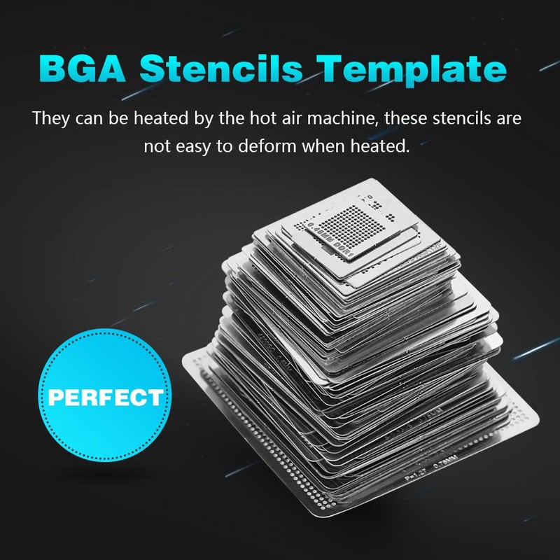 130 Pieces Universal BGA Reballing Stencils Solder Mesh Direct Heat