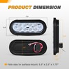 GOOACC 6Inch Oval Trailer Tail Light 2PCS 10LED White Reverse