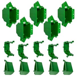 OneBoxForAll New Work Bundle with Sidecar – 5 Single Gang Electrical Boxes + 5 ExpansionRings + 5 SideCars - Expandable PVC Electrical Box Kit with Extra Wire Capacity