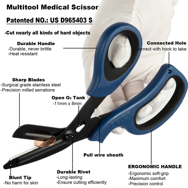 MEUUT 2 Pack Trauma Shears Panted Bandage Scissors for Left