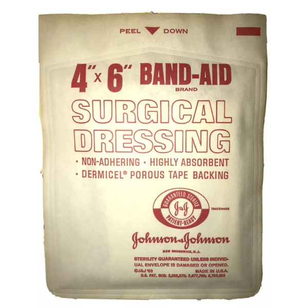 1963 *New* Band-Aid Surgical Dressing 4X6 inches Johnson&Johnso