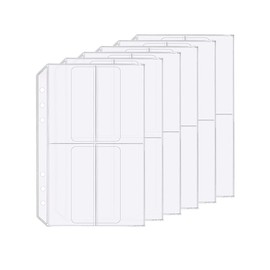 6 Pack A5 6 Holes Binder 4 Pockets Plastic Binder Folders Waterproof 6 Holes Holder for Receipt Ticket (4Pocket, A5)