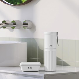 VITVITI Portable Travel Soap Toothbrush Case, Travel Toothbrush and Toothpaste Holder Soap Container, Round Travel Toothbrush Carry Case for Bathroom/Back to School (White)