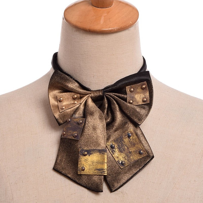 GRACEART Handmade Steampunk Bowtie (Gold)