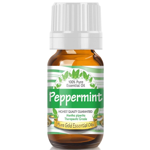 Pure Gold Essential Oils - Peppermint Essential Oil - 0.33 Fluid Ounces