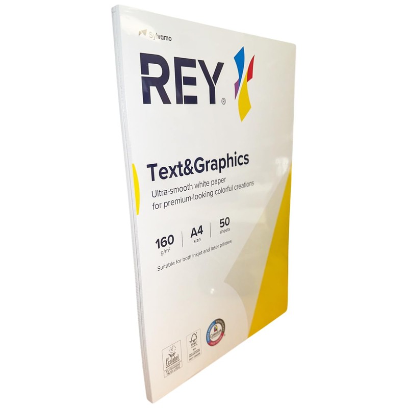 Rey Text & Graphics A4 160gsm FSC Certified Extra White