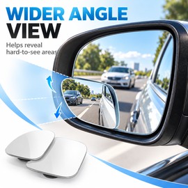 Wide-Angle Blind Spot Mirrors for Cars – 2-Pack 360° Adjustable HD Glass Mirrors for Safer Parking and Lane Changes