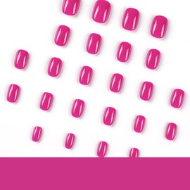 RIICFDD Square Press on Nails Short Fake Nails Nude Acrylic False Nails Extra Short Rose Pink Artificial Nails Glossy Solid Color Full Cover Glue on Nails Stick on Nails for Women Girls 24 Pcs