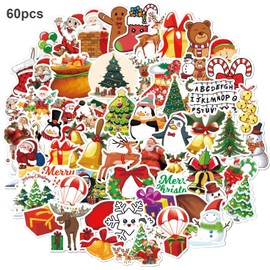 100pcs Christmas Stickers,Holographic Shiny Christmas Decorations Stickers,Waterproof Merry Christmas Decoration Stickers,for Scrapbooking Or Card Making Christmas Party Supplies