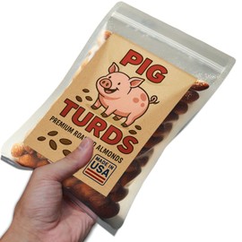 Pig Turds Perfectly Salted Slow Roasted Almonds - Ideal Snack for Any Occasion, Crafted in Small Batches, Perfect Easter Basket Stuffers for Pig Lovers
