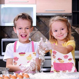 Pknoclan Apron, For Kids, Girls, Cute Kids' Apron, Adjustable, Neck Hook, Pockets, 100% Cotton, Easy To Put On And Take Off, Baking, Cooking Practice, Painting, Ceramics, For Toddlers, Nursery