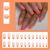MISUD Press on Nails Long Coffin French Tip Fake Nails