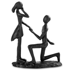 Sziqiqi Iron Sculpture for Couple Handcraft Statue Gift for Wedding Anniversary Decorative Modern Sculptures Proposal Gifts Ornament Figurine for Couples Valentine Girlfriend