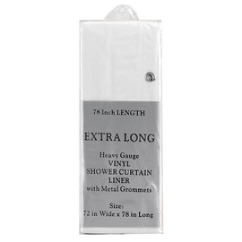 Carnation Home Fashions Extra Wide 5-Gauge Shower Curtain Liner, White Stall Size 54" Wide X 78" Long