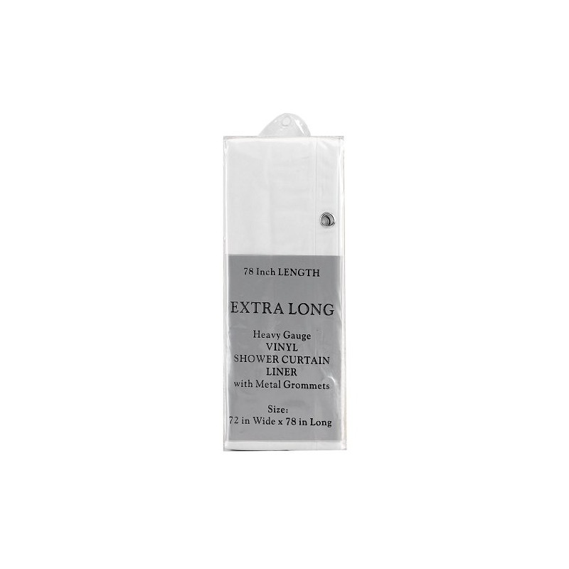 Carnation Home Fashions Extra Wide 5-Gauge Shower Curtain Liner, White