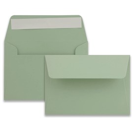 FarbenFroh by GUSTAV NEUSER 75x Brief-Umschläge B6 - Eukalyptus - 12,5 x 17,5 cm - Haftklebung 120 g/m² - breite edle Verschluss-Lasche - hochwertige Einladungs-Umschläge