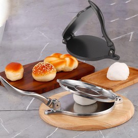 Prensa para Tortillas de Aleación de Aluminio, Eficiente y Conveniente, Diseño Multifuncional para Pasteles Chinos, Tartas y Más (16cm Plata)