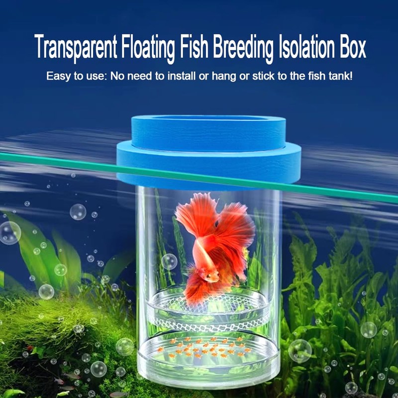 Kirmoo Floating Fish Breeding Isolation Box for Aquarium Tank Plastic