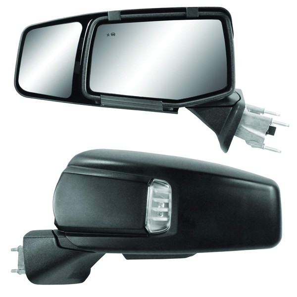 Fit System 80930 Snap & Zap Custom Fit Towing Mirror for Chevrolet Silverado 1500/GMC Sierra 1500 (2019+), Pair