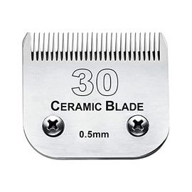 #30 Blade Dog Grooming Clipper Replacement Blades Compatible with Andis/Wahl / Oster Dog Clippers,Detachable Ceramic Blade & Stainless Steel Blade,Size-30, 1/50-Inch Cut Length (64260)