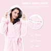 Women's Plush Fleece Long Robe with Hood, Warm Comfy Fluffy