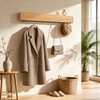 bamzc brz 33" Bamboo Coat Rack Wall Mount, 8 Hidden