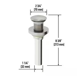 VIGO Vessel Bathroom Sink Pop-Up Drain and Mounting Ring in Brushed Nickel, New