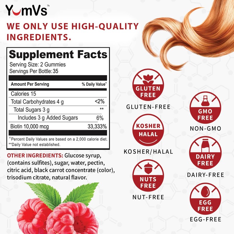 Biotin Gummies 10,000mcg – Biotin for Hair Growth Women –