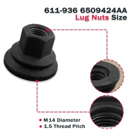 6509424AA Wheel Lug Nuts M14x1.5 Lug Nuts Compatible for Dodge Ram 3500 4000 4500 5500 2012-2022, 22mm Hex, 28.5mm Length Replace with 611-936 - 10 Pack