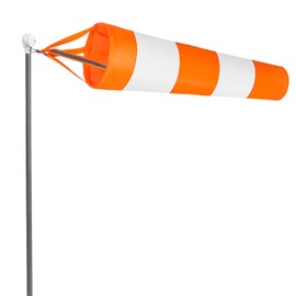 MBAIYO 31.5" Wind Sock for Outside Heavy Duty, Wind Socks with Reflective Belt Oxford Cloth Windsock Waterproof Rip-Stop Windsocks Outdoor for Airport Farm Park Yard(Orange White)