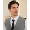 Kallspin Men's Knitted Cardigan Sleeveless V-Neck Wool Blend, lightgrey